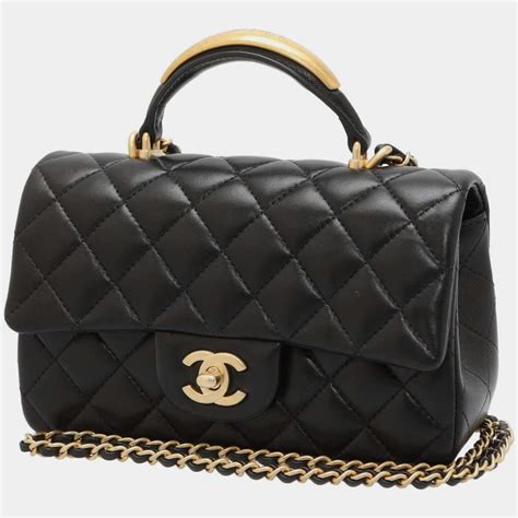 chanel boy lambskin bag|Chanel mini flap bag with top handle.